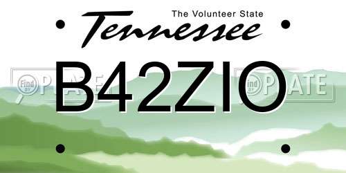 B42ZIO Tennessee License Plate