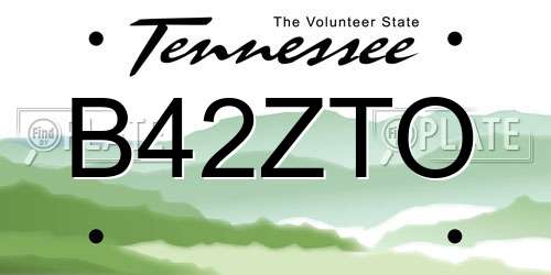 B42ZTO Tennessee License Plate