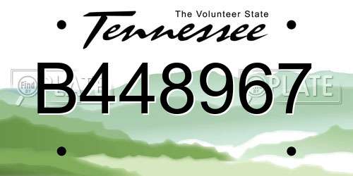 B448967 Tennessee License Plate