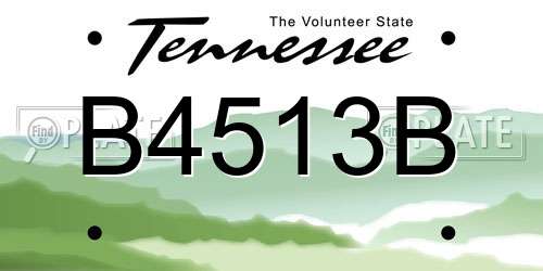 B4513B Tennessee License Plate