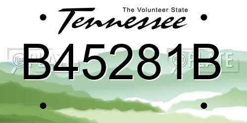B45281B Tennessee License Plate