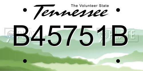 B45751B Tennessee License Plate