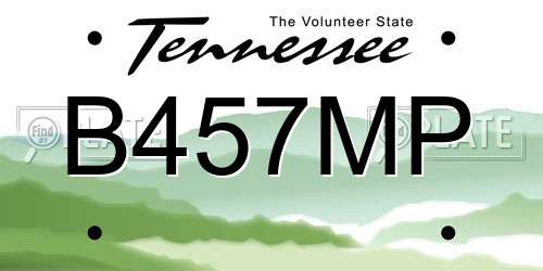 B457MP Tennessee License Plate