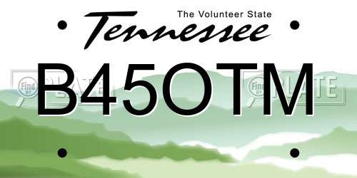 B45OTM Tennessee License Plate