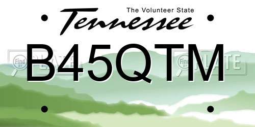 B45QTM Tennessee License Plate