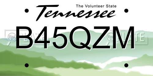 B45QZM Tennessee License Plate