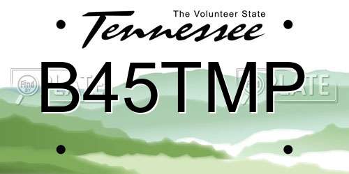 B45TMP Tennessee License Plate