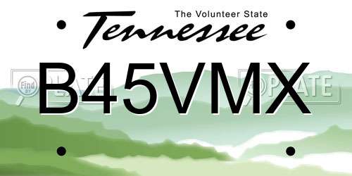 B45VMX Tennessee License Plate