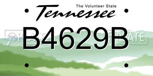 B4629B Tennessee License Plate