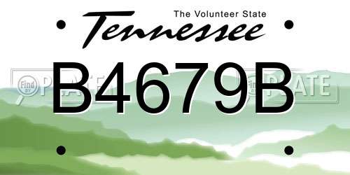 B4679B Tennessee License Plate