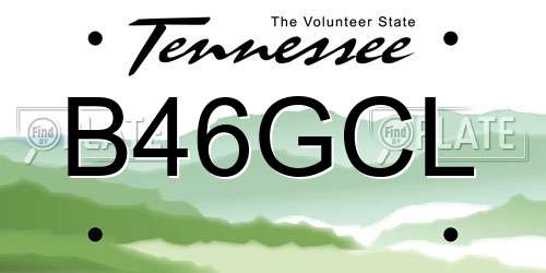 B46GCL Tennessee License Plate