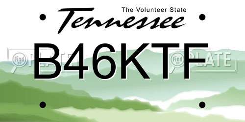 B46KTF Tennessee License Plate