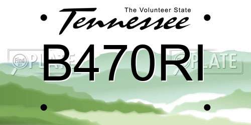 B470RI Tennessee License Plate