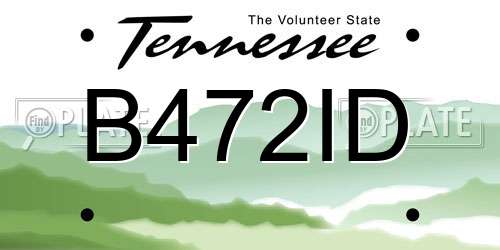 B472ID Tennessee License Plate