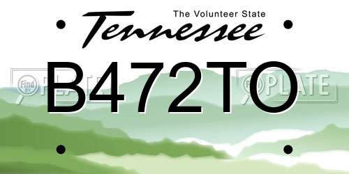 B472TO Tennessee License Plate