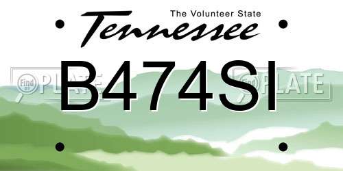 B474SI Tennessee License Plate