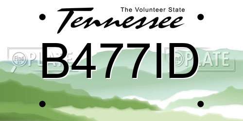 B477ID Tennessee License Plate
