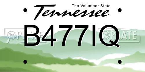 B477IQ Tennessee License Plate