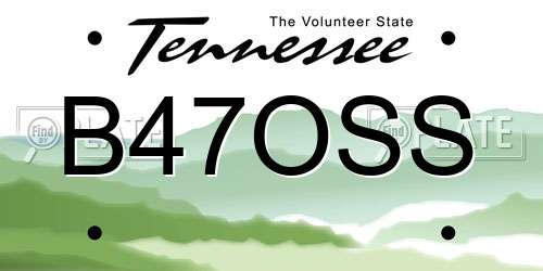 B47OSS Tennessee License Plate