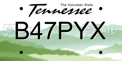 B47PYX Tennessee License Plate