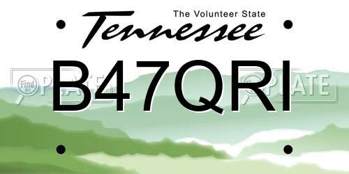 B47QRI Tennessee License Plate