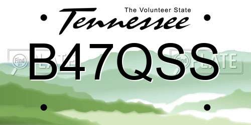 B47QSS Tennessee License Plate