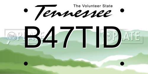 B47TID Tennessee License Plate