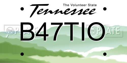 B47TIO Tennessee License Plate