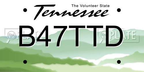 B47TTD Tennessee License Plate