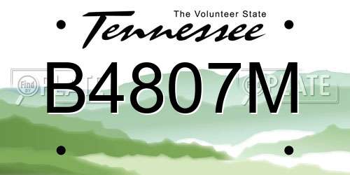 B4807M Tennessee License Plate