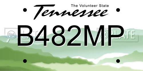 B482MP Tennessee License Plate