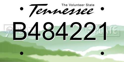 B484221 Tennessee License Plate