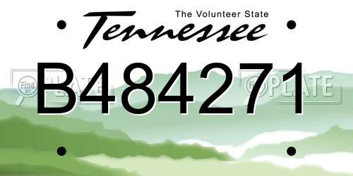 B484271 Tennessee License Plate