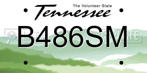 B486SM Tennessee License Plate