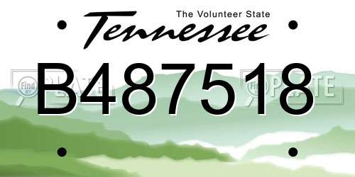 B487518 Tennessee License Plate