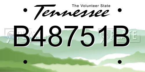 B48751B Tennessee License Plate