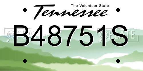 B48751S Tennessee License Plate