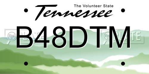 B48DTM Tennessee License Plate