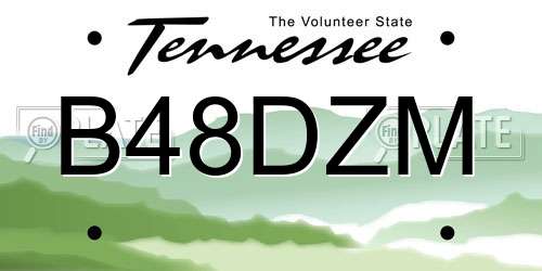 B48DZM Tennessee License Plate