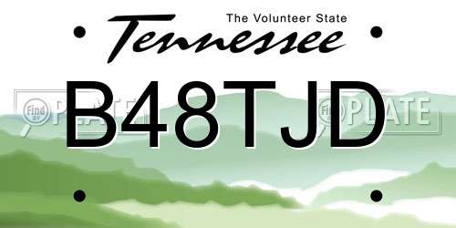 B48TJD Tennessee License Plate