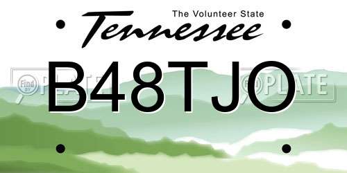 B48TJO Tennessee License Plate