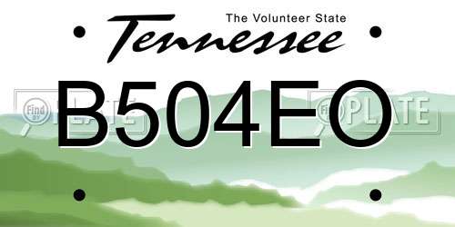 B504EO Tennessee License Plate