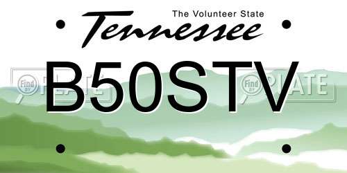 B50STV Tennessee License Plate