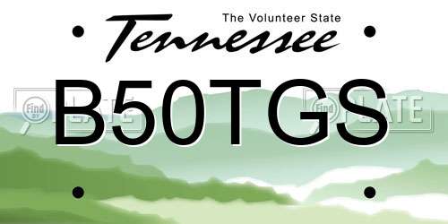 B50TGS Tennessee License Plate