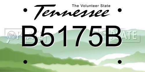 B5175B Tennessee License Plate