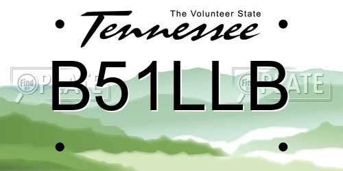 B51LLB Tennessee License Plate