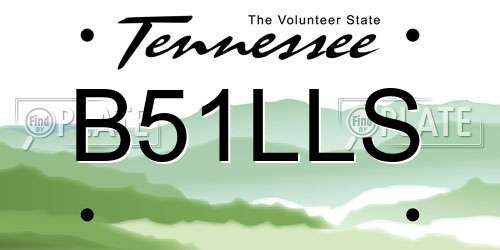 B51LLS Tennessee License Plate