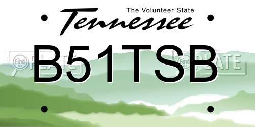 B51TSB Tennessee License Plate