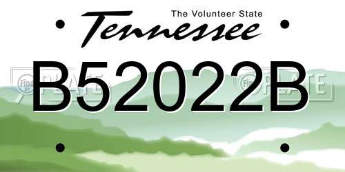 B52022B Tennessee License Plate