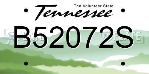 B52072S Tennessee License Plate